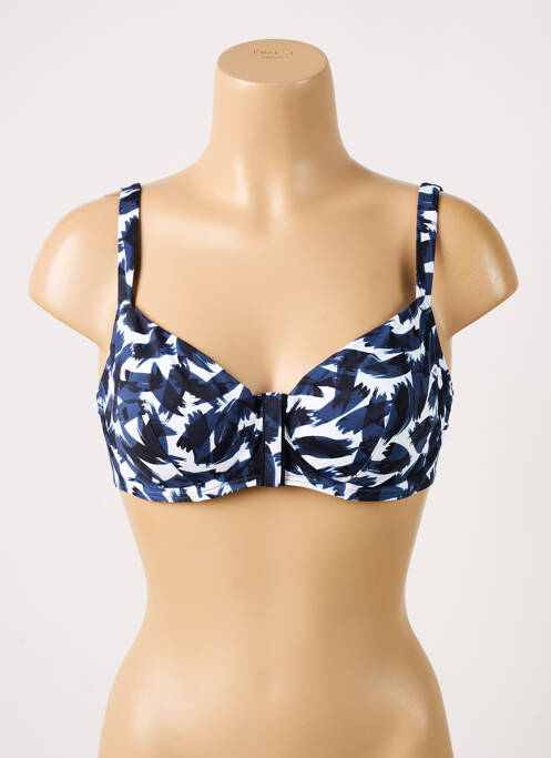 Sutien de costum de baie elasticitate sutien cupe întregi cu decolteu înalt albastru SIMONE PERELE femme