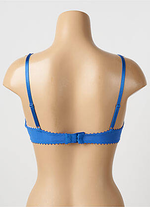 Sutien efect material satinat sutien cupe întregi cu decolteu înalt albastru PASSIONATA femeie