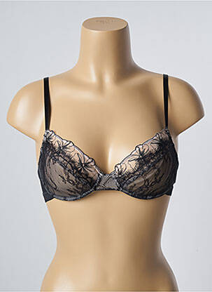 Sutien efect material satinat sutien cupe întregi cu decolteu înalt negru PASSIONATA femeie