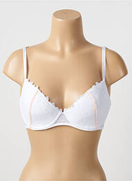 Sutien efect material satinat top sutien modelat alb PASSIONATA femme