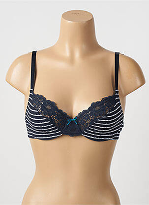 Sutien broderie top triunghiuri albastru PASSIONATA femeie