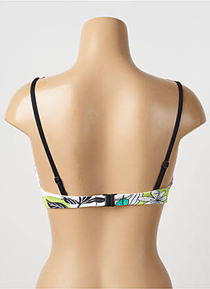 Sutien de costum de baie bretele elastice detașabile sutien balconet cu decolteu înalt alb CHERRY BEACH femeie