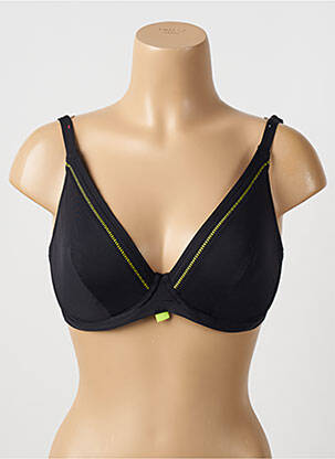 Sutien de costum de baie elasticitate sutien cupe întregi cu decolteu înalt negru CHERRY BEACH femme