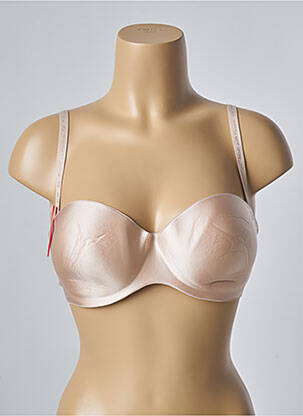 Sutien efect material satinat sutien balconet cu decolteu înalt bej PASSIONATA femeie