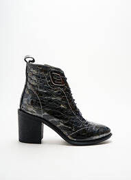 Botine/ghete vârf rotund toc de 4 la 6 cm gri METAMORF'OSE femeie
