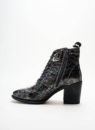 Botine/ghete vârf rotund toc de 4 la 6 cm gri METAMORF'OSE femeie