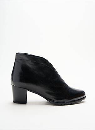 Botine/ghete țesătură satinată toc de 4 la 6 cm negru GOLDEN BROWN femeie