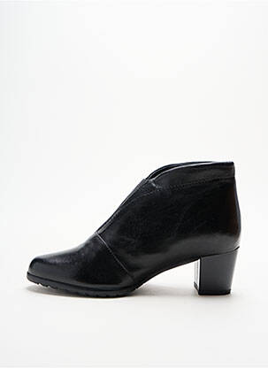Botine/ghete țesătură satinată toc de 4 la 6 cm negru GOLDEN BROWN femeie