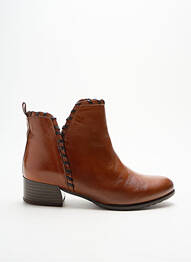 Botine/ghete țesătură satinată toc de 4 la 6 cm maro GOLDEN BROWN femme