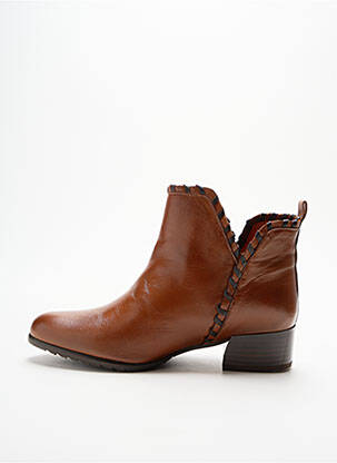Botine/ghete țesătură satinată toc de 4 la 6 cm maro GOLDEN BROWN femeie