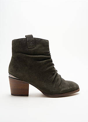 Botine/ghete cubanez toc de 4 la 6 cm verde CARMELA femeie