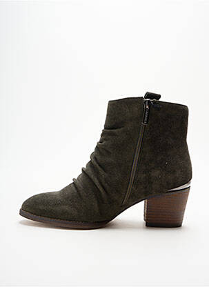 Botine/ghete cubanez toc de 4 la 6 cm verde CARMELA femeie