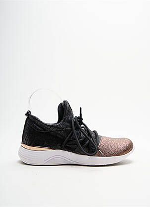 Adidași țesătură țesătură cu sclipici toc plat până la 3 cm negru JANA femeie