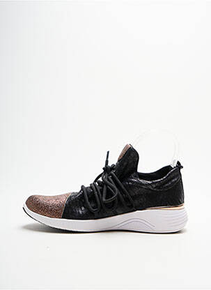Adidași țesătură țesătură cu sclipici toc plat până la 3 cm negru JANA femeie