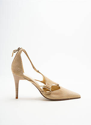 Pantofi cu toc nubuc toc de 7 la 9 cm bej ELIZABETH STUART femeie