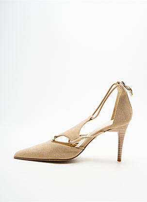 Pantofi cu toc nubuc toc de 7 la 9 cm bej ELIZABETH STUART femeie