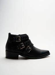 Botine/ghete țesătură satinată toc plat până la 3 cm negru CHATTAWAK femme