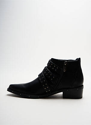 Botine/ghete țesătură satinată toc plat până la 3 cm negru CHATTAWAK femeie