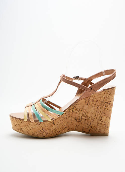 Sandale/pantofi decupați țesătură satinată toc înalt de 10cm și mai mult albastru LES P'TITES BOMBES femme