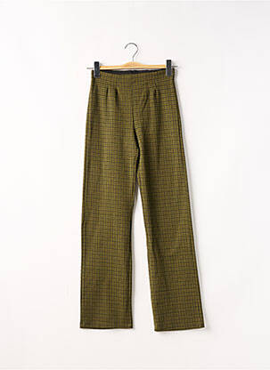 Pantalon drept elasticitate talie înaltă verde NUMPH femeie
