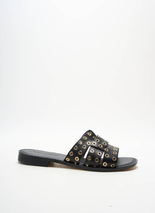 Mulete/saboți talpă exterioară din piele toc plat până la 3 cm negru SEMERDJIAN femme