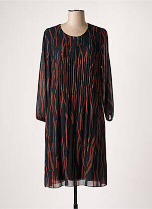 Rochie midi mâneci lungi mâneci lungi negru SIGNE NATURE femeie