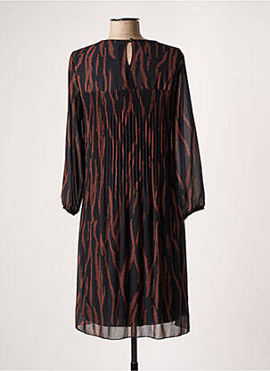 Rochie midi mâneci lungi mâneci lungi negru SIGNE NATURE femeie