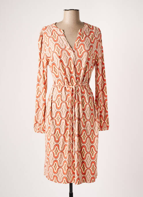 Rochie midi imprimeu fantezie mâneci lungi portocaliu ESQUALO femme