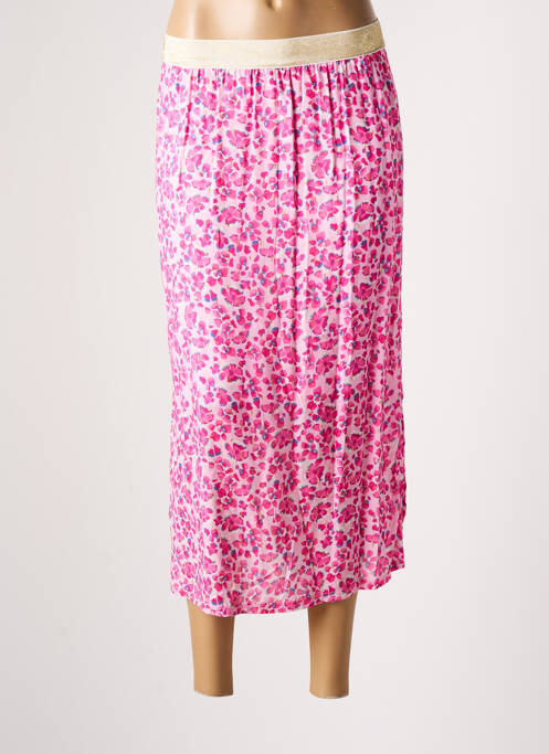 Fustă lungă talie înaltă roz SIGNE NATURE femme