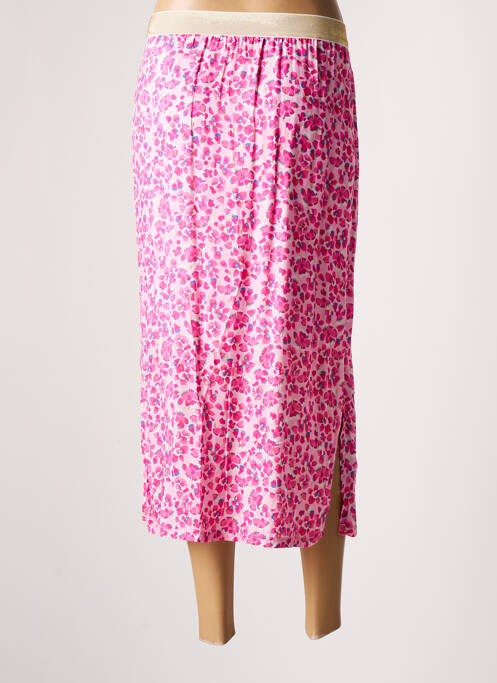Fustă lungă talie înaltă roz SIGNE NATURE femme