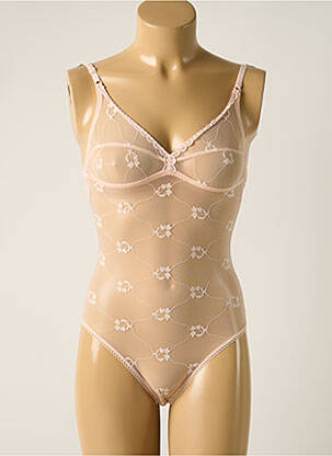 Body de lenjerie efect material satinat roz SIMONE PERELE femeie