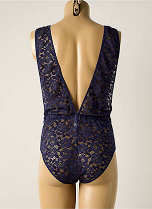 Body de lenjerie efect material satinat albastru SIMONE PERELE femeie