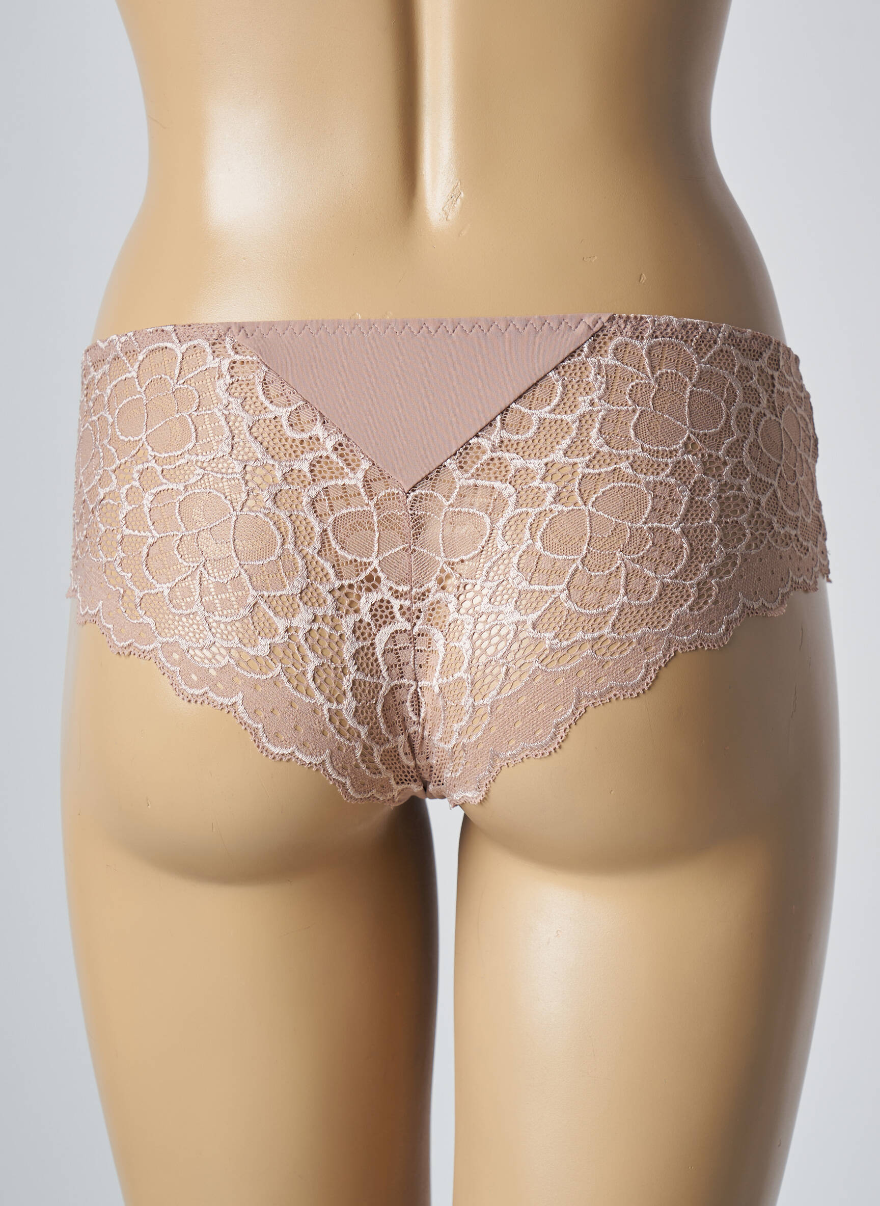 Chilot efect material satinat bej SIMONE PERELE femeie