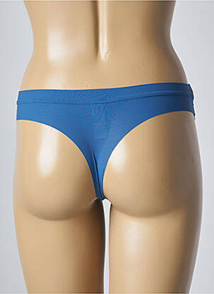 Tanga efect material satinat albastru SIMONE PERELE femeie