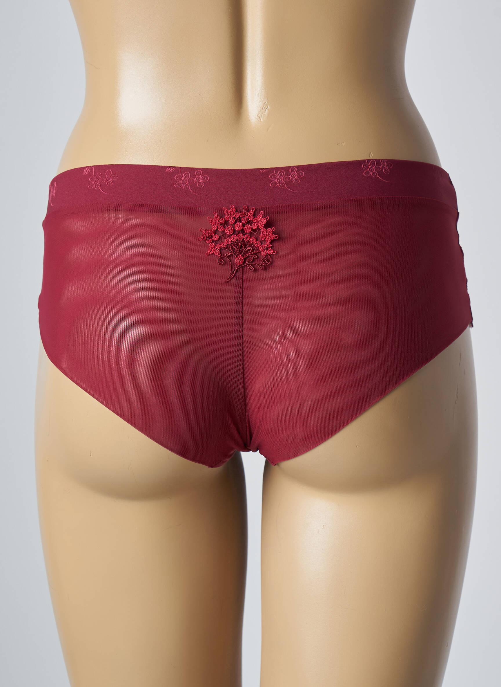Shorty efect material satinat roșu SIMONE PERELE femeie