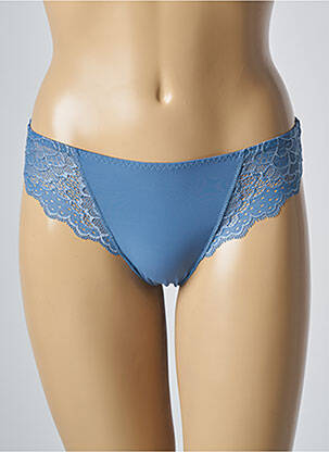 Tanga efect material satinat albastru SIMONE PERELE femeie