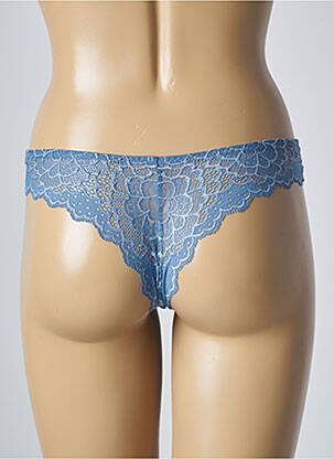 Tanga efect material satinat albastru SIMONE PERELE femeie