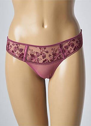 Tanga efect material satinat roz SIMONE PERELE femeie