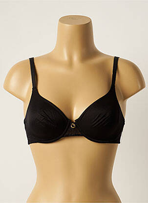 Sutien efect material satinat sutien cupe întregi cu decolteu înalt negru AUBADE femeie