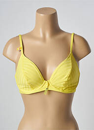 Sutien de costum de baie elasticitate sutien cupe întregi cu decolteu înalt galben CHERRY BEACH femeie