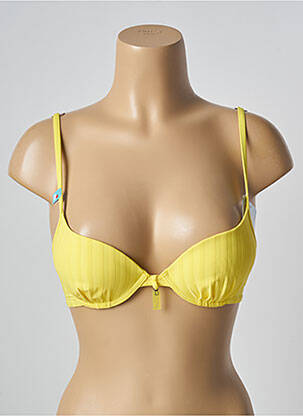 Sutien de costum de baie elasticitate top sutien push-up galben CHERRY BEACH femeie
