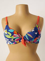 Sutien de costum de baie elasticitate sutien cupe întregi cu decolteu înalt albastru CHERRY BEACH femeie