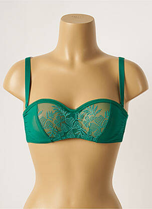 Sutien efect material satinat top bentiță verde SIMONE PERELE femeie
