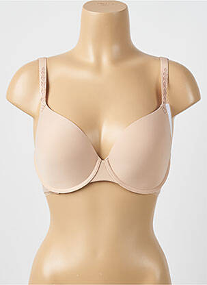 Sutien efect material satinat top sutien modelat culoare piersică SIMONE PERELE femeie