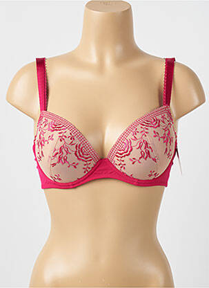 Sutien efect material satinat top sutien push-up roz AUBADE femeie