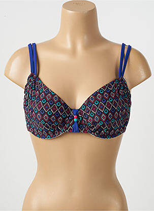Sutien de costum de baie elasticitate sutien cupe întregi cu decolteu înalt albastru BESTFORM femeie