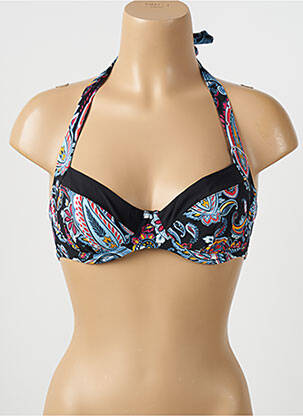 Sutien de costum de baie elasticitate sutien cupe întregi cu decolteu înalt negru BESTFORM femeie