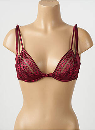 Sutien efect material satinat top sutien modelat roșu IMPLICITE femeie