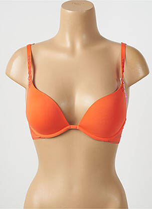 Sutien efect material satinat top sutien push-up portocaliu SIMONE PERELE femeie