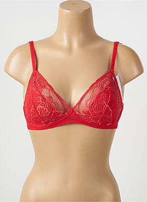 Sutien efect material satinat fără armatură roșu SIMONE PERELE femme